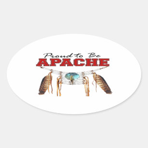 Stolz, Apache-Aufkleber zu sein Ovaler Aufkleber
