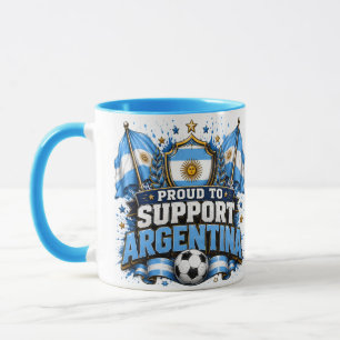 STOLZ, ARGENTINIEN ZU UNTERSTÜTZEN Fussball-Design Tasse