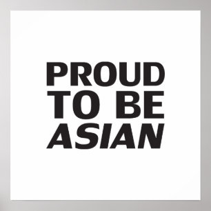 Stolz, asiatisch, Schwarz-weiß Poster