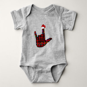 Stolz ASL Frohe Weihnachten Gebärdensprache Rot ka Baby Strampler