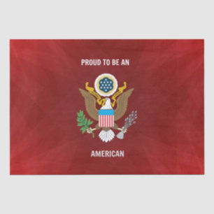 "Stolz auf Amerikaner", rot, weiß und blau, Seidenpapier