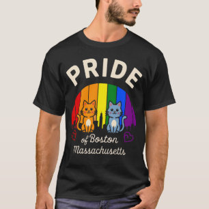 Stolz auf Boston City Massachusetts USA Rainbow Fl T-Shirt