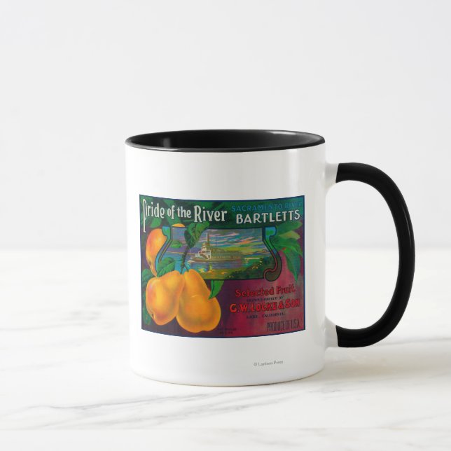 Stolz auf das Pear Crate LabelLocke, CA Tasse (Rechts)