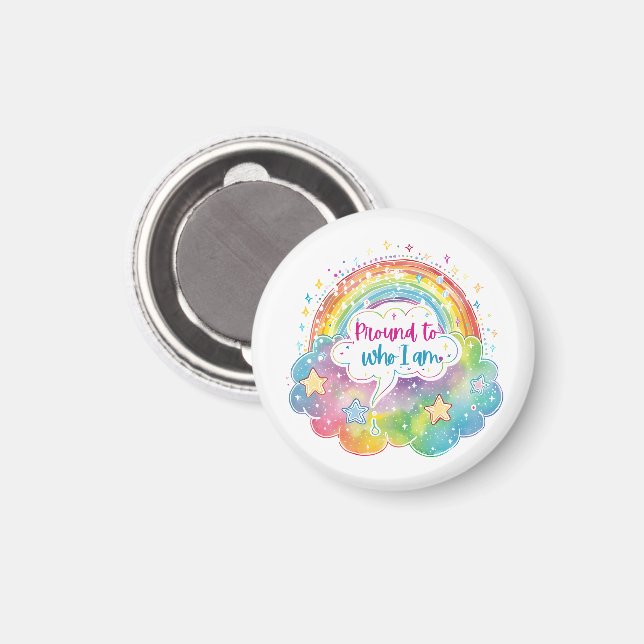Stolz auf das, was ich bin Regenbogen Kunst Selbst Magnet (Vorderseite/Rückseite)