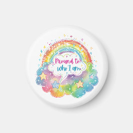 Stolz auf das, was ich bin Regenbogen Kunst Selbst Magnet