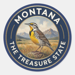 Stolz auf den Bundesstaat Montana ✦ Erbe des Schat Runder Aufkleber