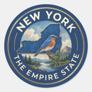 Stolz auf den Bundesstaat New York ✦ Erbe des Empi Runder Aufkleber