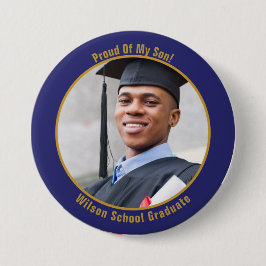 Stolz auf den Foto Button Gold und Blau