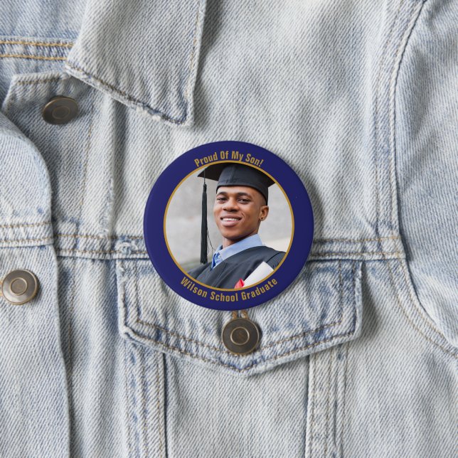 Stolz auf den Foto Button Gold und Blau (Beispiel)