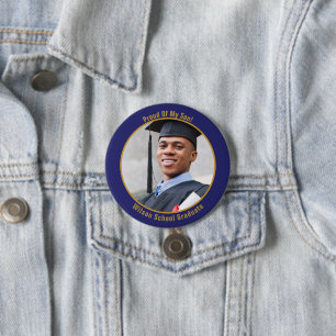 Stolz auf den Foto Button Gold und Blau