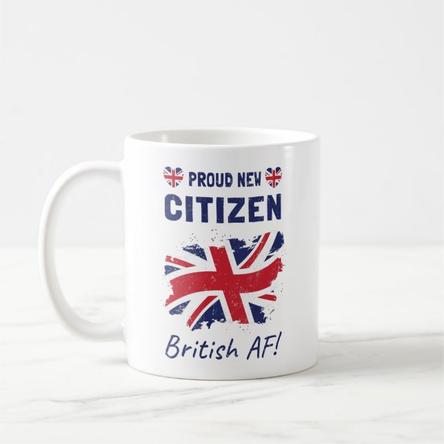 Stolz auf den neuen britischen Bürger, Bürgerfeier Kaffeetasse (Links)