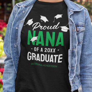 Stolz auf den schwarzen Green Proud Nana-Absolvent T-Shirt