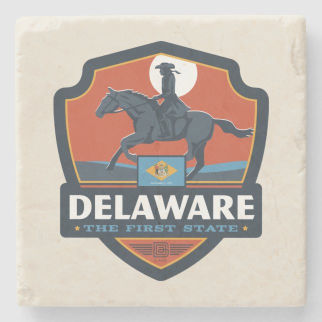 Stolz auf den Staat | Delaware Steinuntersetzer (Vorderseite)