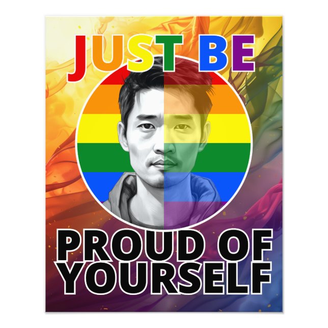 Stolz auf dich selbst - Gay Pride Asiatische Männc Fotodruck (Vorne)