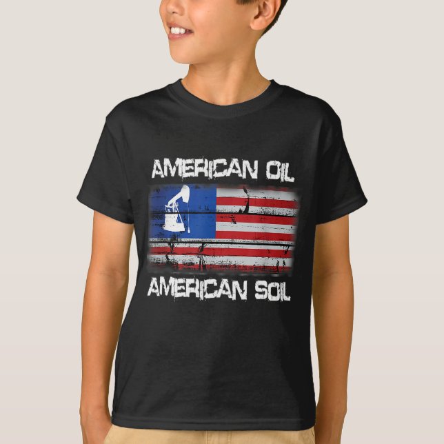 Stolz auf die amerikanische Ölflagge T-Shirt (Vorderseite)