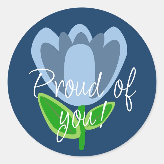 Stolz auf die Blue Blume Stickers (Vorderseite)