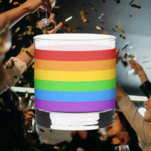 Stolz auf die Felsen: Regenbogenflagge Whiskyglas