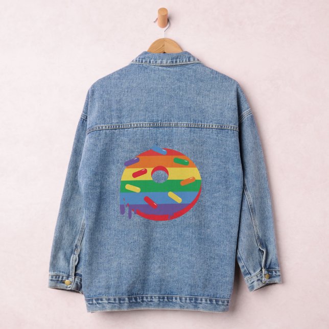 Stolz auf die LGBT-Gemeinschaft. Regenbogenforelle Jeansjacke (Hangar)