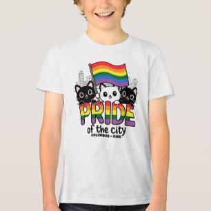 Stolz auf die Regenbogenflagge der Columbus City O Tri-Blend Shirt