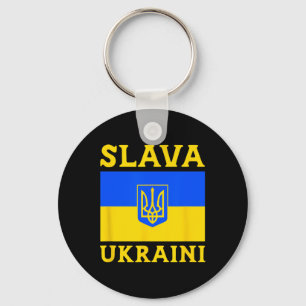 Stolz auf die Ukraine-Landesflagge Slava Ukraini 3 Schlüsselanhänger