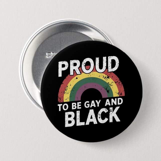 Stolz auf Gay und Black Pride Monat 2025 Button (Vorne & Hinten)