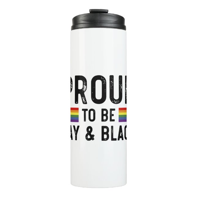 Stolz auf Gay und Black Pride Monat 2025 Thermosbecher (Vorderseite)