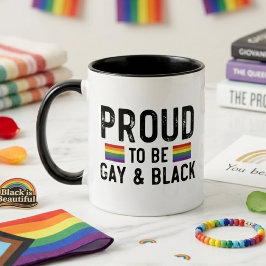 Stolz auf Gay und Black Pride Monat 2025 Zweifarbige Tasse