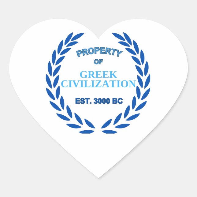 Stolz auf Griechisch - Eigentum der griechischen Z Herz-Aufkleber (Vorderseite)