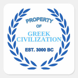 Stolz auf Griechisch - Eigentum der griechischen Z Quadratischer Aufkleber