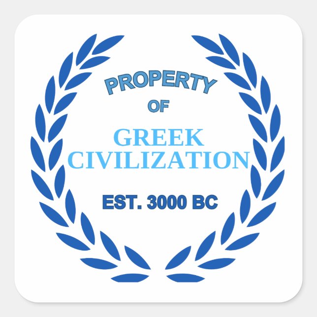 Stolz auf Griechisch - Eigentum der griechischen Z Quadratischer Aufkleber (Vorderseite)