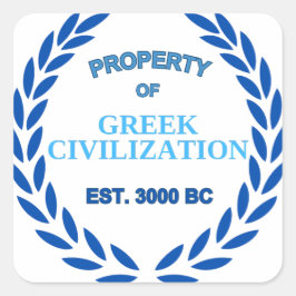 Stolz auf Griechisch - Eigentum der griechischen Z Quadratischer Aufkleber