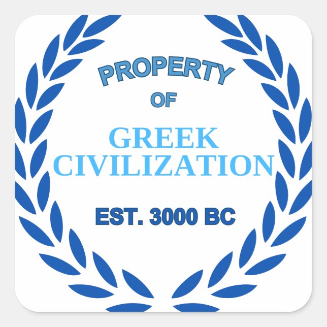 Stolz auf Griechisch - Eigentum der griechischen Z Quadratischer Aufkleber (Vorderseite)