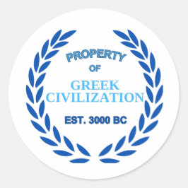 Stolz auf Griechisch - Eigentum der griechischen Z Runder Aufkleber
