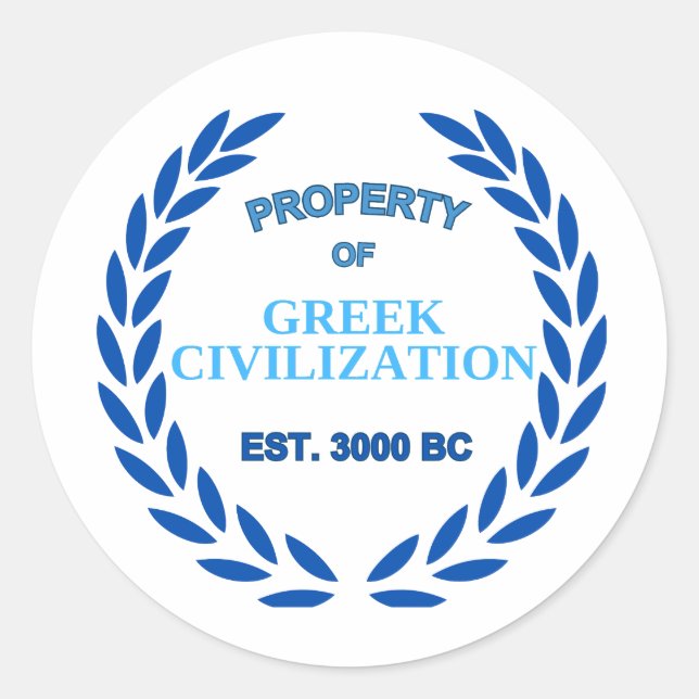 Stolz auf Griechisch - Eigentum der griechischen Z Runder Aufkleber (Vorderseite)