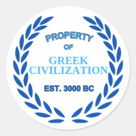 Stolz auf Griechisch - Eigentum der griechischen Z Runder Aufkleber