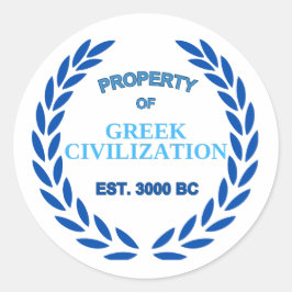 Stolz auf Griechisch - Eigentum der griechischen Z Runder Aufkleber