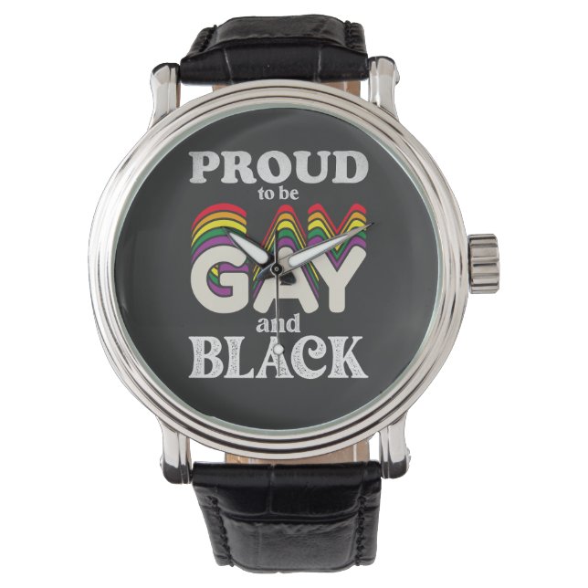 Stolz auf Homosexualität und schwarze LGBT Armbanduhr (Vorderseite)