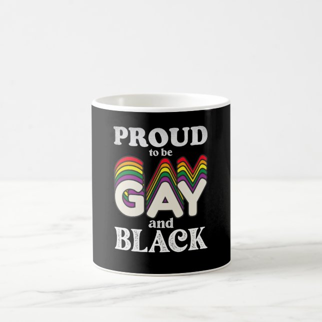 Stolz auf Homosexualität und schwarze LGBT Kaffeetasse (Mittel)