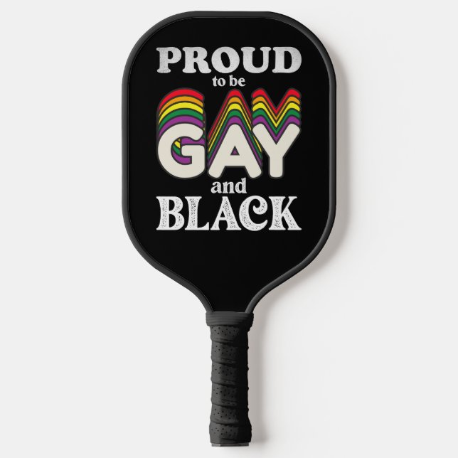 Stolz auf Homosexualität und schwarze LGBT Pickleball Schläger (Vorderseite)