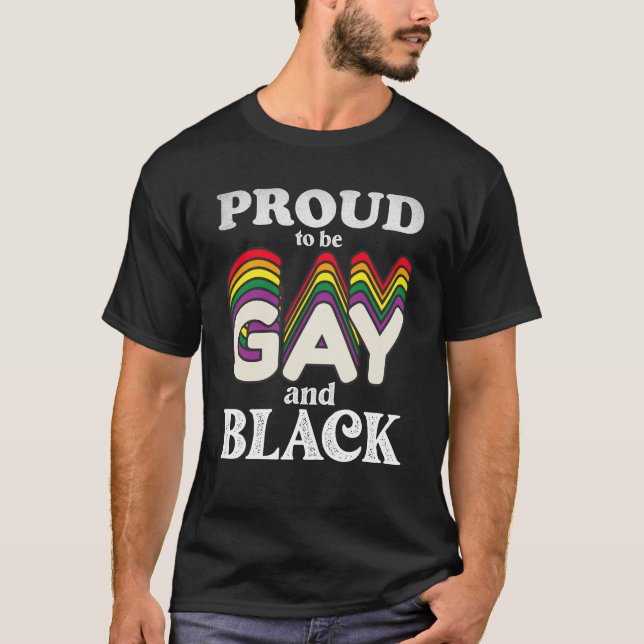 Stolz auf Homosexualität und schwarze LGBT T-Shirt (Vorderseite)