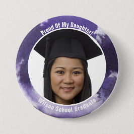 Stolz auf Ihren graduierten Foto-Knopf lila Button