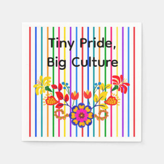 Stolz auf Latino Babydusche | Floral und Streifen Serviette