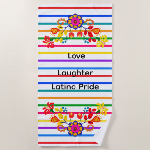 Stolz auf Latino Babydusche   Floral und Streifen Strandtuch