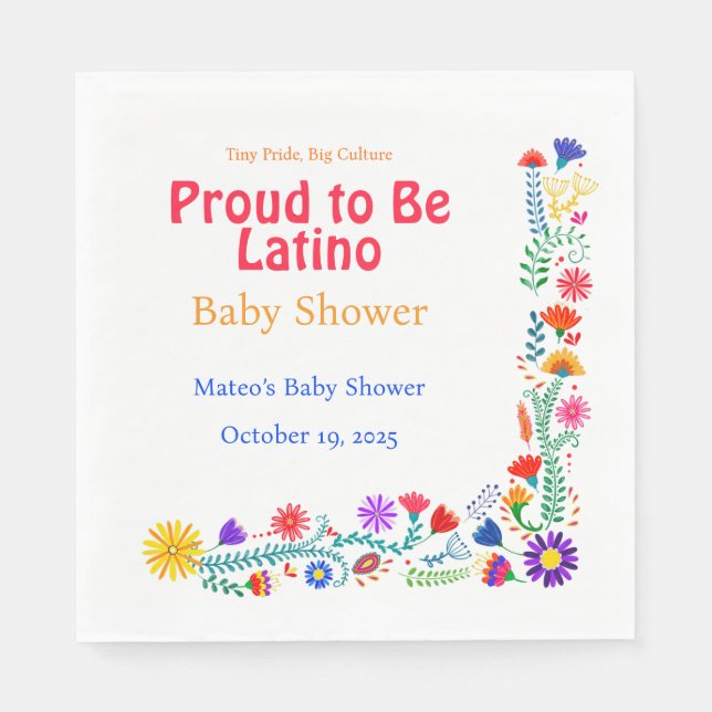 Stolz auf Latino Babydusche Serviette (Vorderseite)