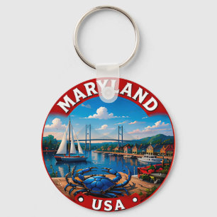 Stolz auf Maryland Chesapeake Küstenstaat Schlüsselanhänger