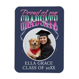 Stolz auf mein Graduate Custom Foto Chrome Lightni Magnet