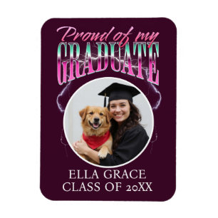 Stolz auf mein Graduate Custom Foto Chrome Lightni Magnet
