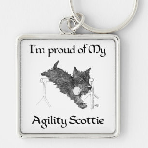 Stolz auf meine Agilität Scottie Schlüsselanhänger