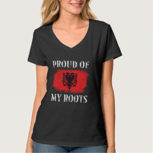 Stolz auf meine albanische Roots-albanische Flagge T-Shirt