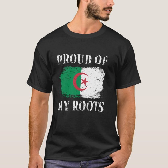 Stolz auf meine algerischen Wurzeln Algerische Fla T-Shirt (Vorderseite)